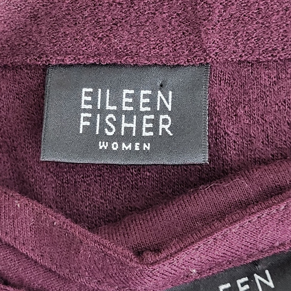 Eileen Fisher 3 Piece Knit Set Cardigan Tee Pants XL Burgundy Sustainable Wool - Picture 2 of 16